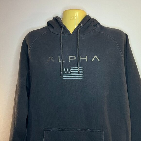 Alpha Men's Black Comfort Fleece Hoodie - Size XL - Picture 2 of 4